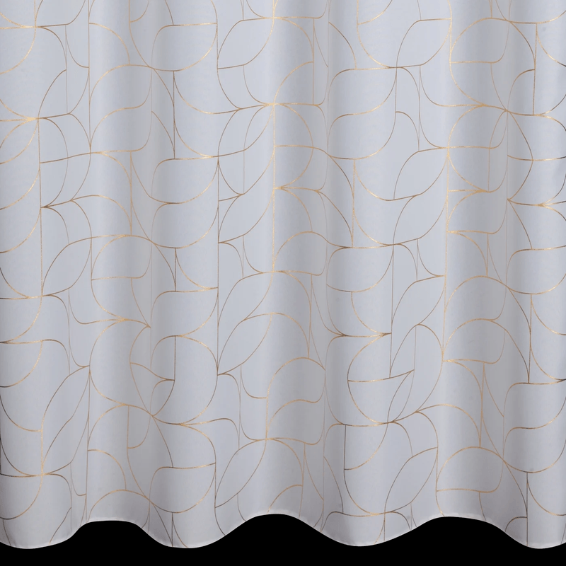 Casa si Gradina - Textile si covoare - Perdele si draperii - Draperii - Draperie EVI cu model geometric argintiu, 140 x 250 cm, alb - Infinity.ro
