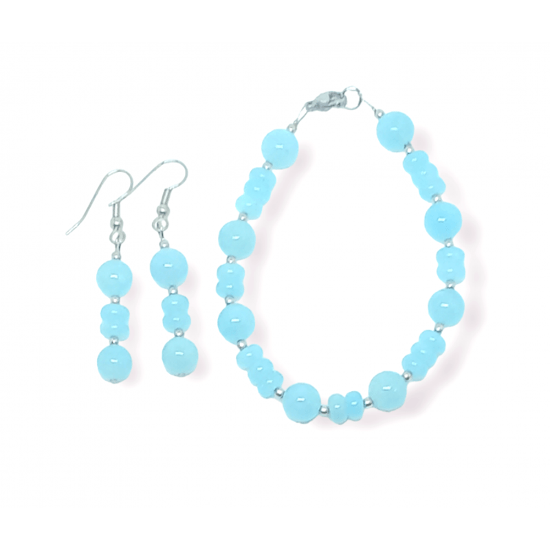 Fashion, accesorii si bijuterii - Femei - Bijuterii femei - Coliere femei - Set bijuterii Angelit Bleu - Infinity.ro