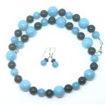 Fashion, accesorii si bijuterii - Femei - Bijuterii femei - Coliere femei - Set bijuterii Angelit cu Agate Negre - Infinity.ro