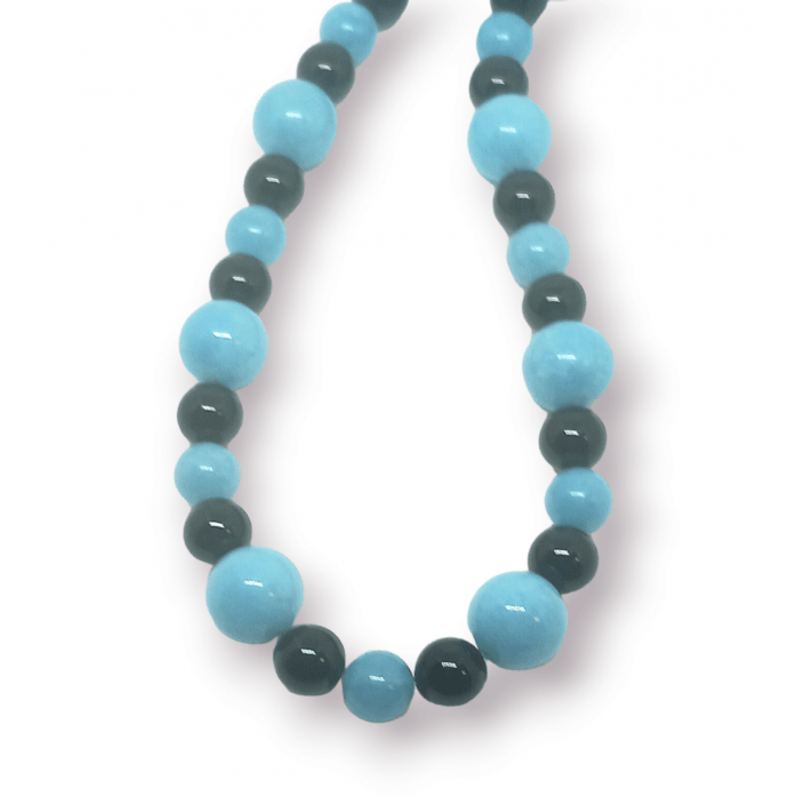 Fashion, accesorii si bijuterii - Femei - Bijuterii femei - Coliere femei - Set bijuterii Angelit cu Agate Negre - Infinity.ro