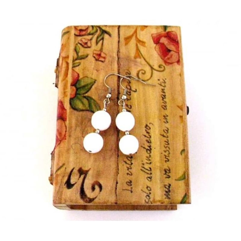 Fashion, accesorii si bijuterii - Femei - Bijuterii femei - Coliere femei - Set bijuterii Jad Alb Fatetat - Infinity.ro