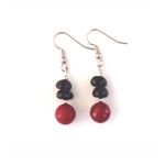 Fashion, accesorii si bijuterii - Femei - Bijuterii femei - Coliere femei - Set bijuterii Onix si Agate Visinii - Infinity.ro