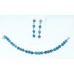 Fashion, accesorii si bijuterii - Femei - Bijuterii femei - Coliere femei - Set bijuterii Agate Albastre - Infinity.ro