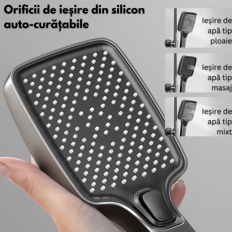Casa si Gradina - Sanitare - Cazi si cabine de dus - Coloane si seturi de dus - Set de dus cu Iluminare LED si afisaj Digital al Temperaturi, Termostat si turbina generatoare de curent integrata - Infinity.ro
