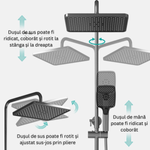 Casa si Gradina - Sanitare - Cazi si cabine de dus - Coloane si seturi de dus - Set de dus cu Iluminare LED si afisaj Digital al Temperaturi, Termostat si turbina generatoare de curent integrata - Infinity.ro