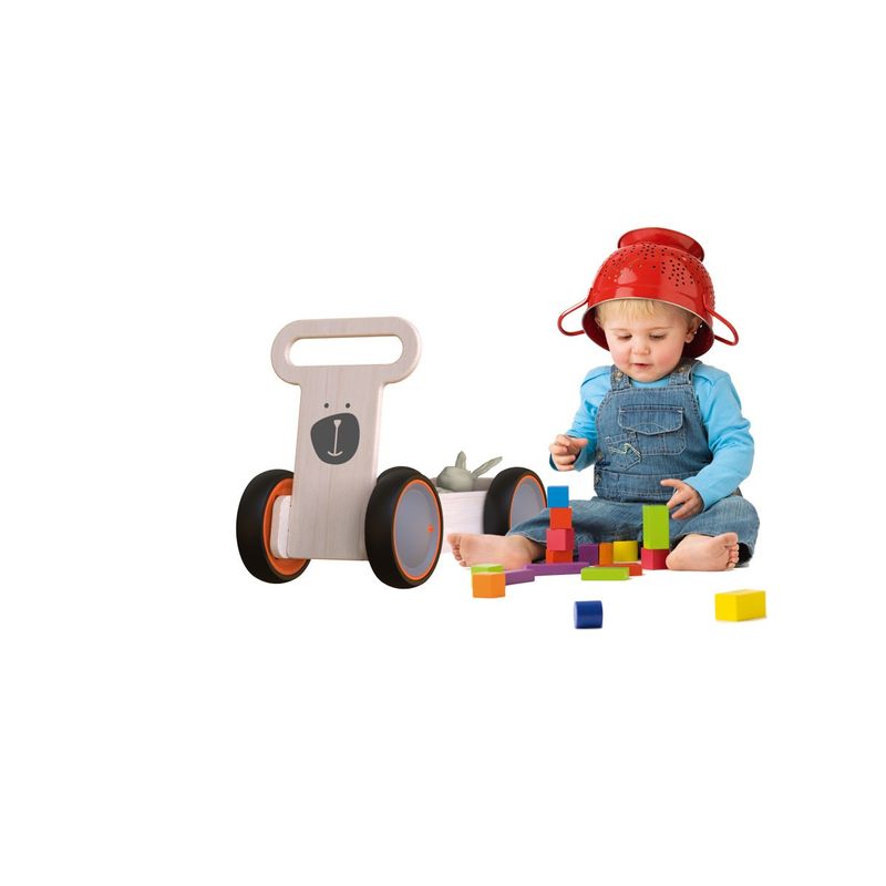 Jucarii, Copii si Bebe - Carucioare si articole de transport - Premergatoare - Masinuta ride-on, premergator si carucior de jucarii MamaToyz DriveMe Soft, Ursulet - Jucarie din lemn 3 in 1 - Infinity.ro