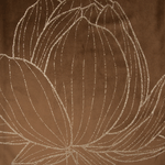 Casa si Gradina - Textile si covoare - Textile bucatarie - Fete de masa - Fata de masa BLINK 12 din catifea cu model floral botanic tip flori de lotus, 35 x 140 cm, maro - Infinity.ro