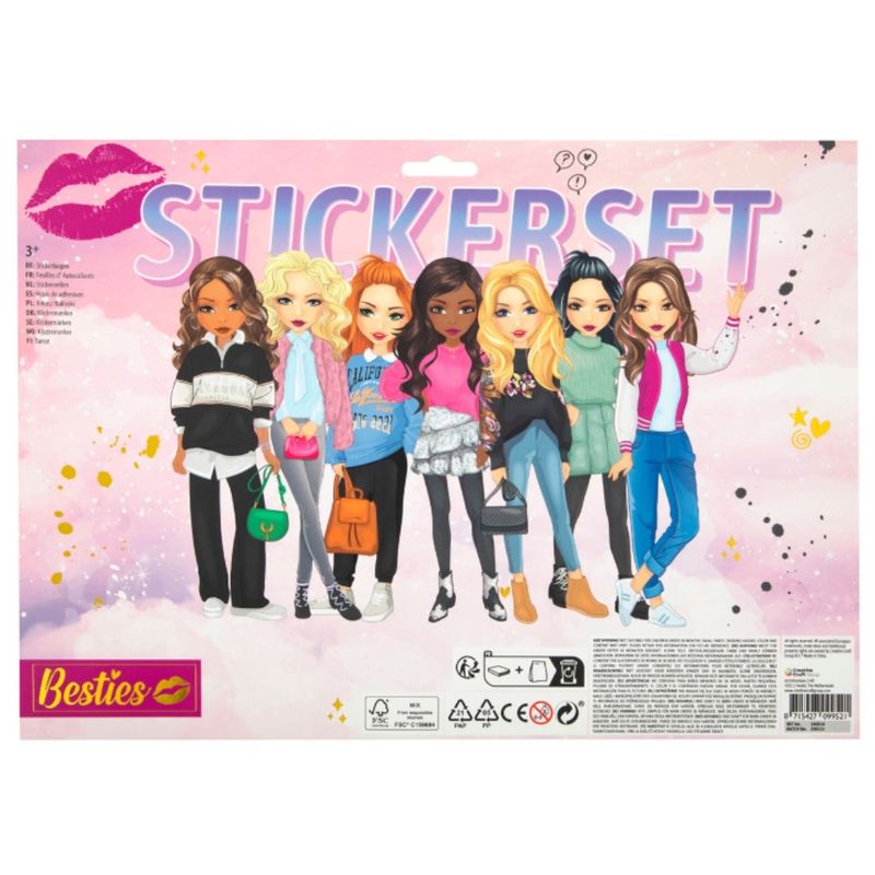 Carti si Birotica - Papetarie - Afise si stickere - Set 300 stickere, Besties, model "Cele mai bune prietene" - Infinity.ro