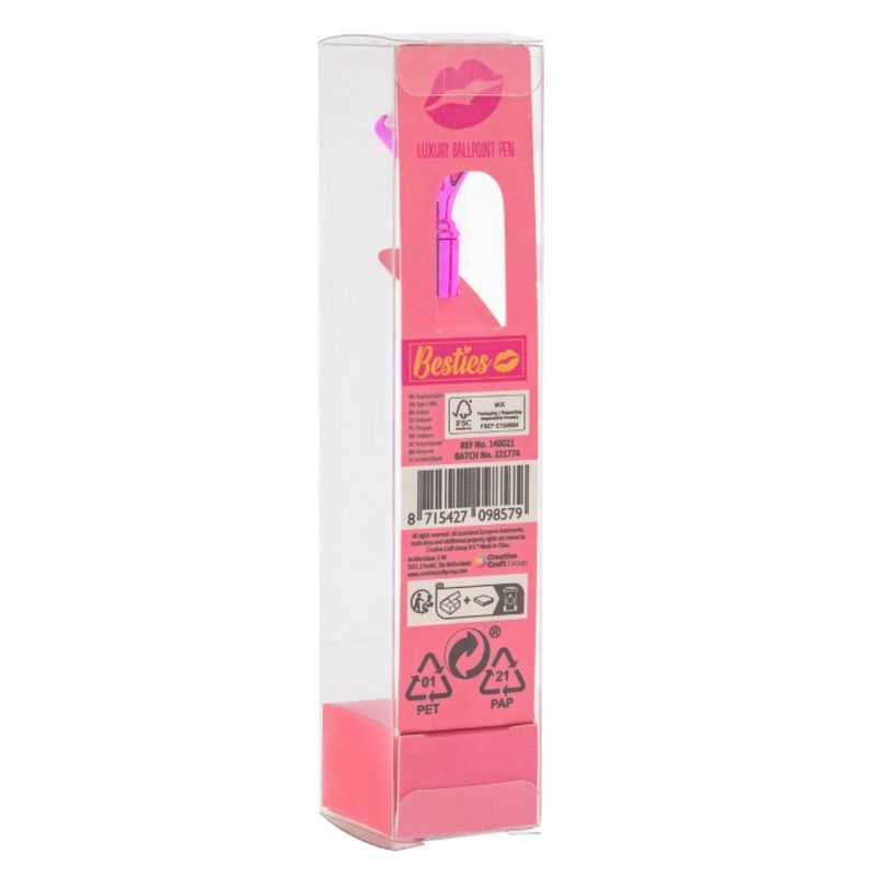 Carti si Birotica - Birotica - Instrumente de scris - Pixuri si stilouri - Pix cu diamant, Besties, 14 cm, culoarea roz - Infinity.ro