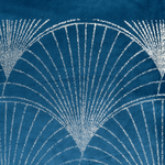 Casa si Gradina - Textile si covoare - Textile bucatarie - Fete de masa - Fata de masa BLINK 14 din catifea cu model evantai art deco, 35 x 140 cm, albastru - Infinity.ro