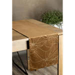 Casa si Gradina - Textile si covoare - Textile bucatarie - Fete de masa - Fata de masa BLINK 15 din catifea cu frunze delicate de nufar auriu aprins, 35 x 140 cm, maro - Infinity.ro