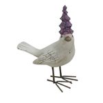 Casa si Gradina - Decoratiuni - Obiecte decorative - Accesorii decorative - Decoratiune Pasare cu Floare, 10 cm, alb - Infinity.ro