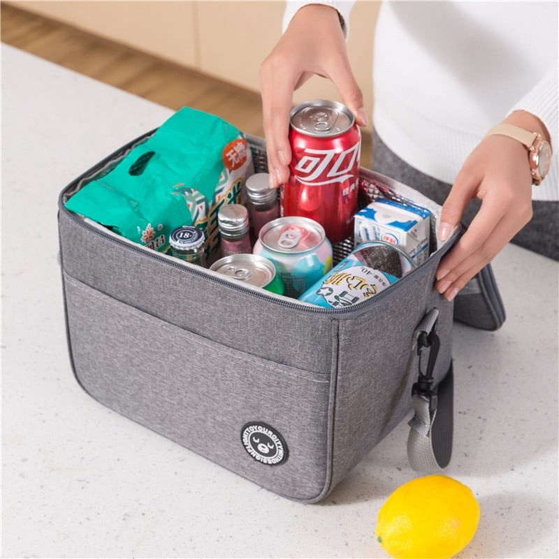Sport si Outdoor - Camping - Bucatarie de camping - Cutii si genti frigorifice - Geanta termica pentru transportul alimentelor, LUNCH BOX, 29x20x21 cm, gri - Infinity.ro