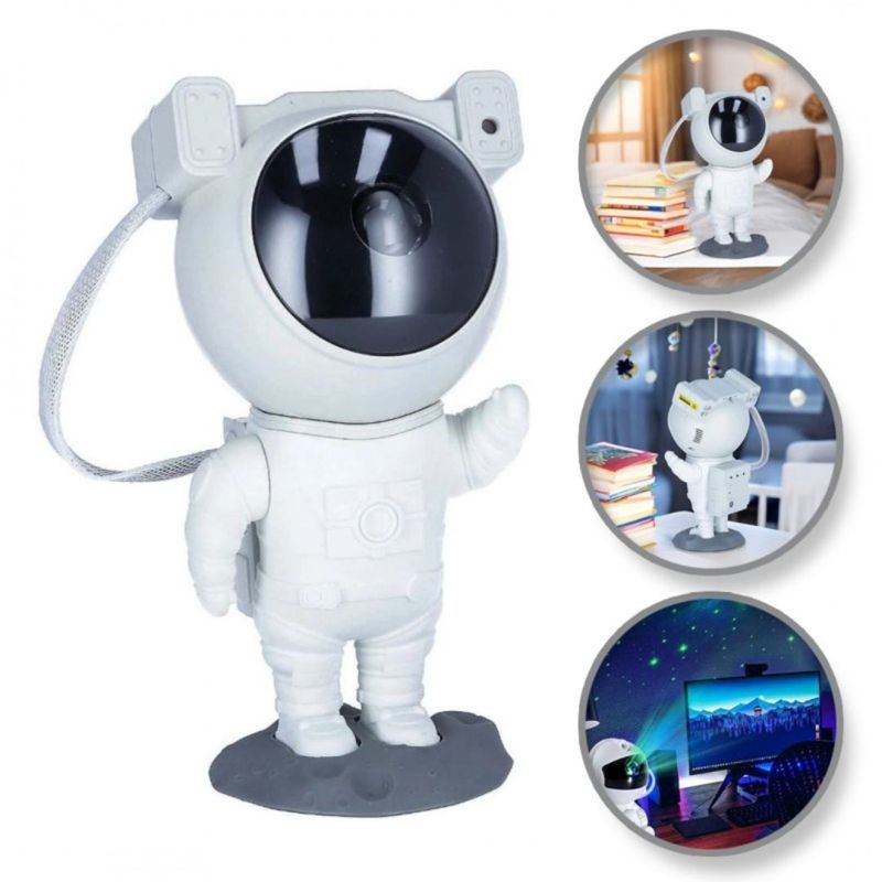 Casa si Gradina - Corpuri si surse de iluminat - Veioze si lampi - Lampi de veghe copii - Proiector cer instelat LED, astronaut, cu telecomanda, 21,5 cm, Ecarla - Infinity.ro