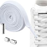 Fashion, accesorii si bijuterii - Femei - Incaltaminte femei - Accesorii incaltaminte - Sireturi elastice, cu sistem NO TOUCH, cu capsula metalica, Ecarla, albe - Infinity.ro