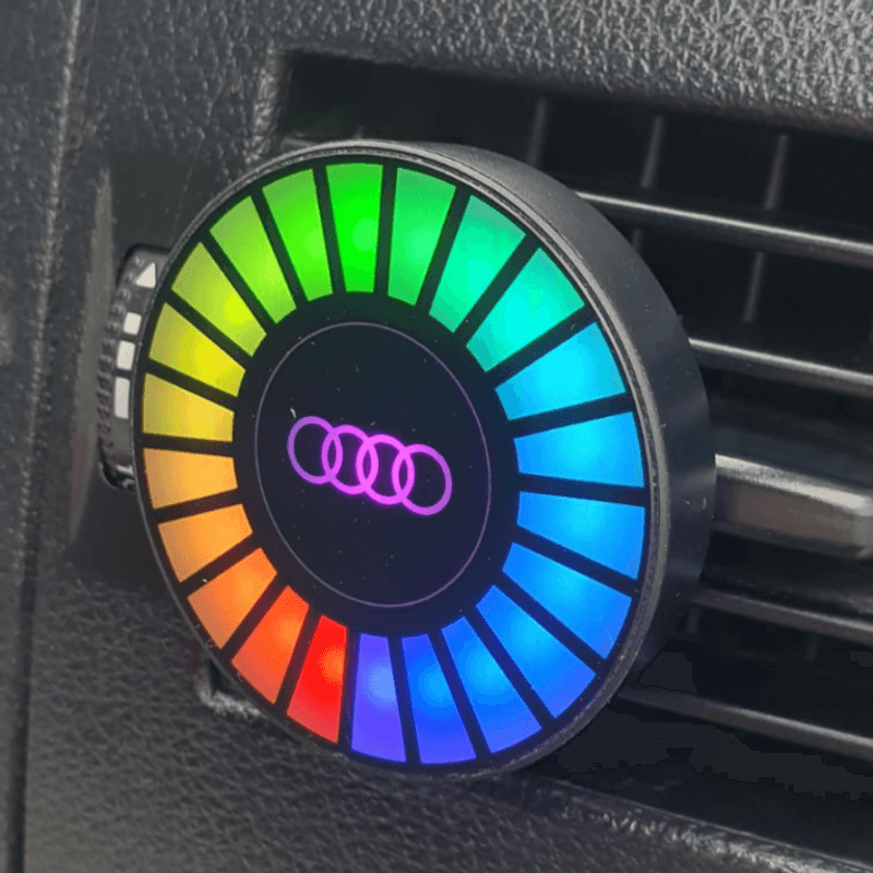 Auto si Moto - Intretinere auto - Odorizante auto - Odorizant pentru masina cu lumini led RGB care ritmeaza pe muzica, suport prindere grila ventilatie, suport magnet - Infinity.ro
