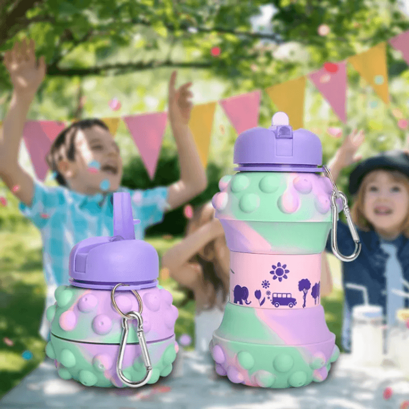 Casa si Gradina - Bucatarie si vesela - Cani si pahare - Sticle - Sticla de apa pliabila din silicon, pentru copii, capacitate 550 ml, ideala pentru activitate in aer liber - Infinity.ro