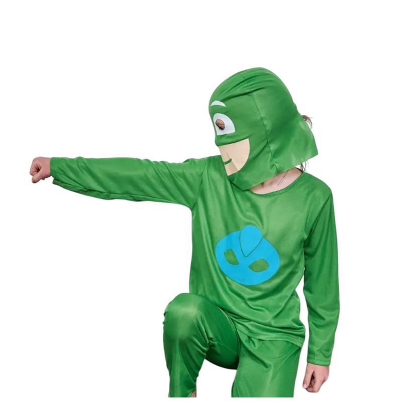 Jucarii, Copii si Bebe - Jucarii si jocuri - Jucarii de rol - Masti si costume copii - Costum Gekko KidMania® cu masca pentru copii - Eroii in Pijama, 3-5 ani 100-110 cm - Infinity.ro