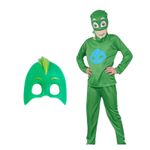Jucarii, Copii si Bebe - Jucarii si jocuri - Jucarii de rol - Masti si costume copii - Costum Gekko KidMania® cu masca pentru copii - Eroii in Pijama, 7-9 ani 120-130 cm - Infinity.ro