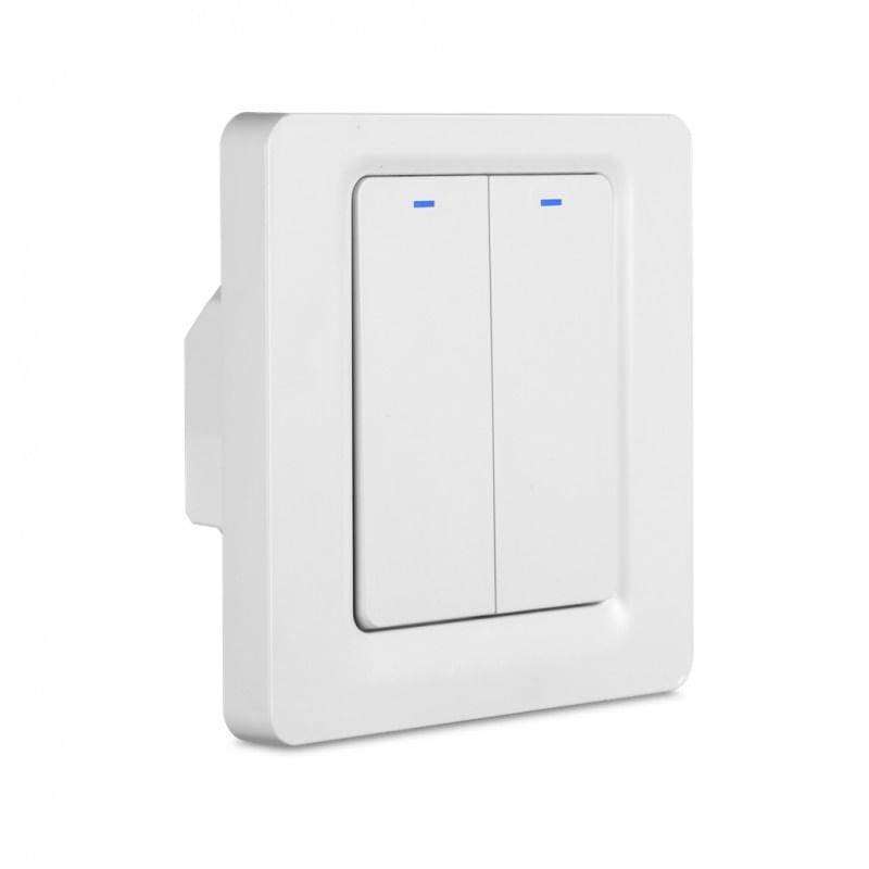 Casa si Gradina - Electrice - Distributie electrica si comanda - Intrerupatoare - Intrerupator Smart Techstar®, Wireless 2.4GHz, Button cu Revenire, Design Classic, Iluminare LED, 2 Faze, cu NUL, Alb - Infinity.ro