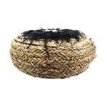 Fashion, accesorii si bijuterii - Femei - Accesorii femei - Genti si rucsacuri femei - Geanta Boho din Fibre Naturale cu Pene Negre si Scoici – Hoff Interieur - Infinity.ro