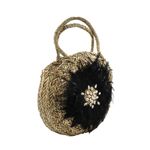 Fashion, accesorii si bijuterii - Femei - Accesorii femei - Genti si rucsacuri femei - Geanta Boho din Fibre Naturale cu Pene Negre si Scoici – Hoff Interieur - Infinity.ro