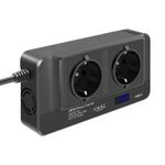 Auto si Moto - Reparatii si depanare - Invertoare auto - Invertor de putere cu unda sinusoidala Techstar®, 200W, DC12V la AC220V, Afisaj LCD, 2 prize AC EU, 4 Porturi USB - Infinity.ro