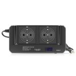Auto si Moto - Reparatii si depanare - Invertoare auto - Invertor de putere cu unda sinusoidala Techstar®, 200W, DC12V la AC220V, Afisaj LCD, 2 prize AC EU, 4 Porturi USB - Infinity.ro