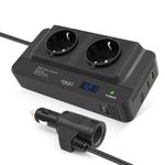 Auto si Moto - Reparatii si depanare - Invertoare auto - Invertor de Putere Sinusoidal Techstar®, 200W~400W, 12V la 220V – 2 Prize AC EU, 2 Porturi USB QC si 1 USB-C, cu Afisaj - Infinity.ro
