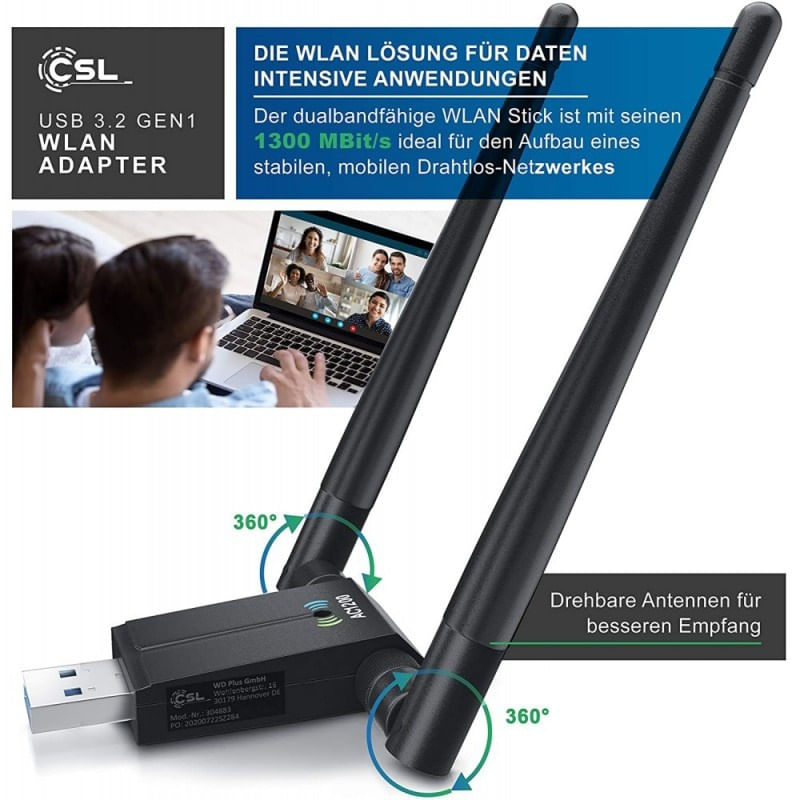PC, gaming si accesorii - Retelistica - Wireless - Adaptoare wireless - Adaptor Wireless Techstar® AC 1200 Dual-Band, 1200Mbps, USB 3.0, 2.4G/5G, Long Range, 2 Antene, Negru - Infinity.ro