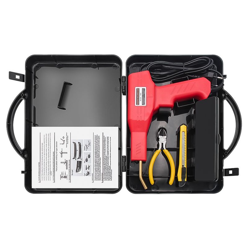 Casa si Gradina - Constructii - Scule electrice si accesorii - Pistoale de lipit - Trusa Profesionala de Sudat Plastic cu Pistol pentru Repararea Fisurilor, 50W, 200 Capse, Inclusiv Geanta de Transport - Infinity.ro