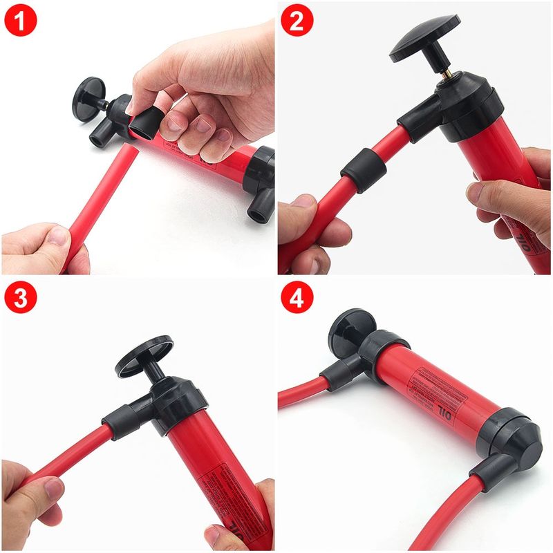 Auto si Moto - Reparatii si depanare - Scule auto - Scule si truse auto - Pompa manuala aer si transfer lichide, cu 2 furtune de 130cm si capte incluse, umflare roti bicicleta, mingi, barci - Infinity.ro