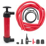 Auto si Moto - Reparatii si depanare - Scule auto - Scule si truse auto - Pompa manuala aer si transfer lichide, cu 2 furtune de 130cm si capte incluse, umflare roti bicicleta, mingi, barci - Infinity.ro