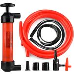 Auto si Moto - Reparatii si depanare - Scule auto - Scule si truse auto - Pompa manuala aer si transfer lichide, cu 2 furtune de 130cm si capte incluse, umflare roti bicicleta, mingi, barci - Infinity.ro