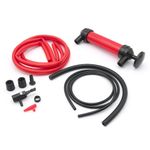 Auto si Moto - Reparatii si depanare - Scule auto - Scule si truse auto - Pompa manuala aer si transfer lichide, cu 2 furtune de 130cm si capte incluse, umflare roti bicicleta, mingi, barci - Infinity.ro
