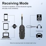 TV, Audio-Video si Foto - Accesorii TV si audio - Cabluri si adaptoare audio - Transmitator si Receptor Audio Techstar M126 cu Bluetooth 5.4, Wireless, Portabil, Compatibil TV, PC, Boxe, Casti, Aux - Infinity.ro