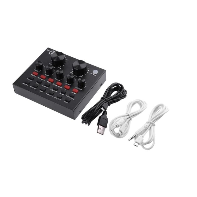 PC, gaming si accesorii - Componente PC - Componente - Placi de sunet - Placa de sunet V8 Webcast Techstar®, Interfata Audio USB, Negru - Infinity.ro