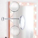 Ingrijire personala si Cosmetice - Machiaj - Oglinzi cosmetice - Oglinda cu 10x Marire, 21 de Becuri LED, 21×9.5×23 cm, alb - Infinity.ro