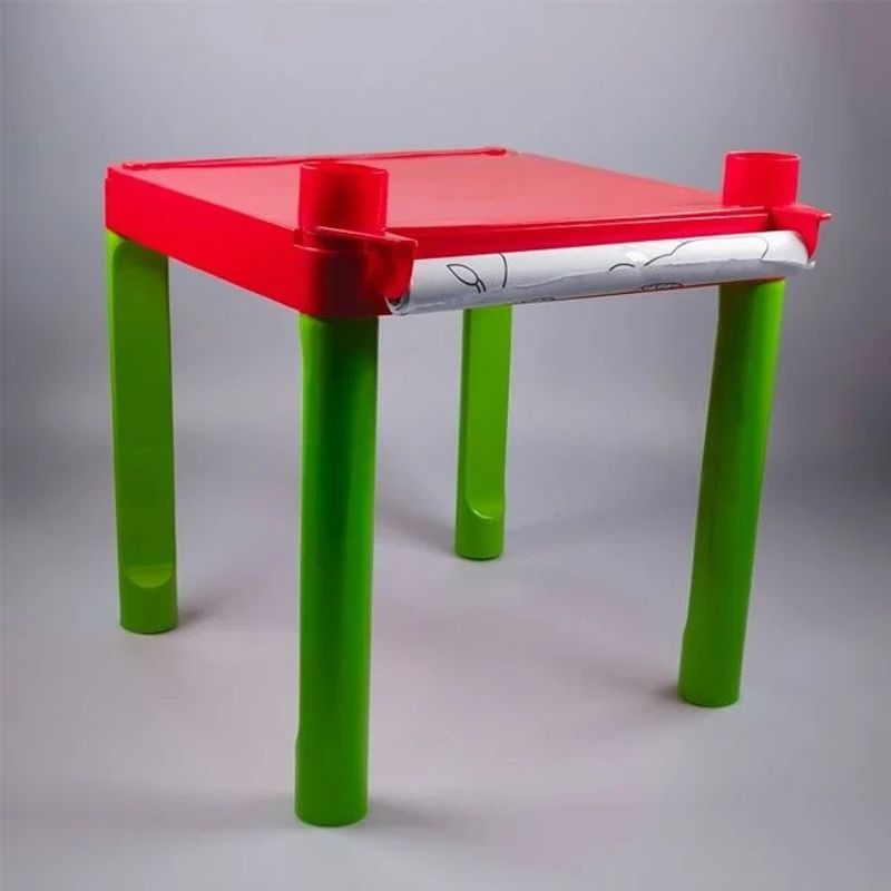 Jucarii, Copii si Bebe - Jucarii si jocuri - Jucarii & jocuri educative - Seturi pictura si desen - Masa de Colorat, cu Creioane Colorate si Autocolante, 41.5x38x39cm - Infinity.ro