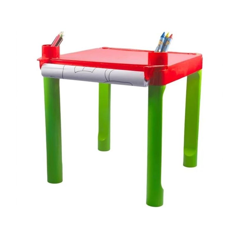 Jucarii, Copii si Bebe - Jucarii si jocuri - Jucarii & jocuri educative - Seturi pictura si desen - Masa de Colorat, cu Creioane Colorate si Autocolante, 41.5x38x39cm - Infinity.ro