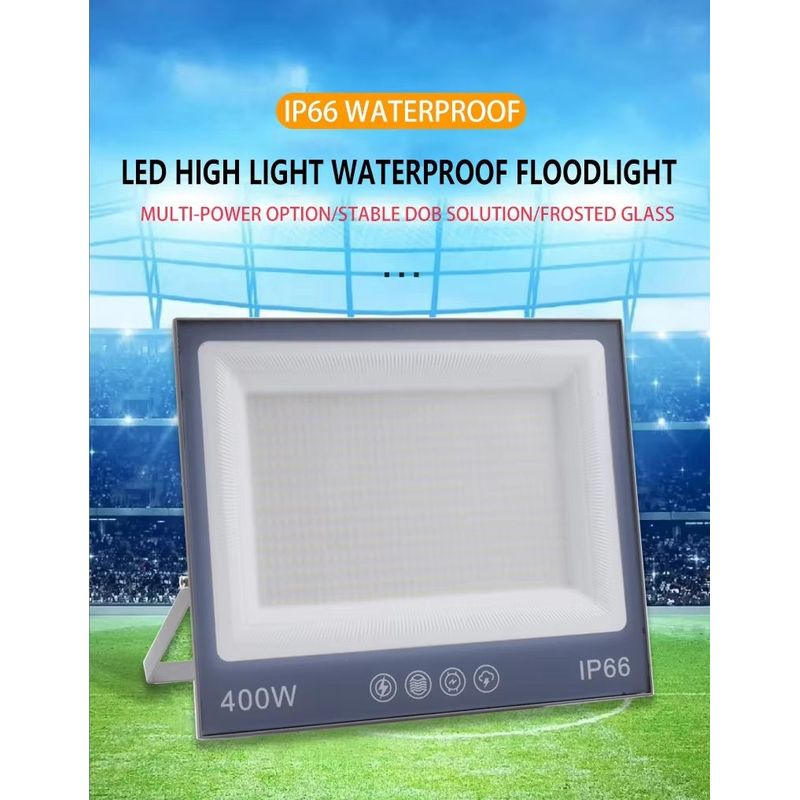 Casa si Gradina/Corpuri si surse de iluminat/Iluminat comercial si industrial/Proiectoare si lampi de lucru - Proiector cu LED-uri de 400W, 40000LM, pentru exterior sau interior, IP66, din sticla mata anti-orbire - Infinity.ro