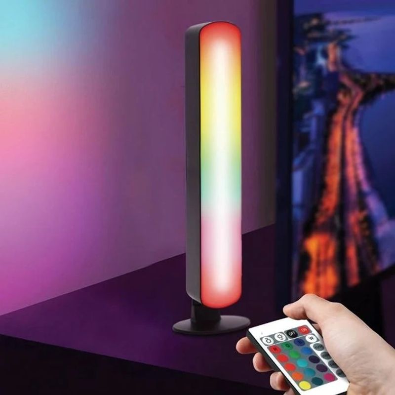 Casa si Gradina - Corpuri si surse de iluminat - Veioze si lampi - Veioze - Lampa LED USB, cu Lumina Colorata si Telecomanda, plastic, 4×3.5 ×24.5cm - Infinity.ro