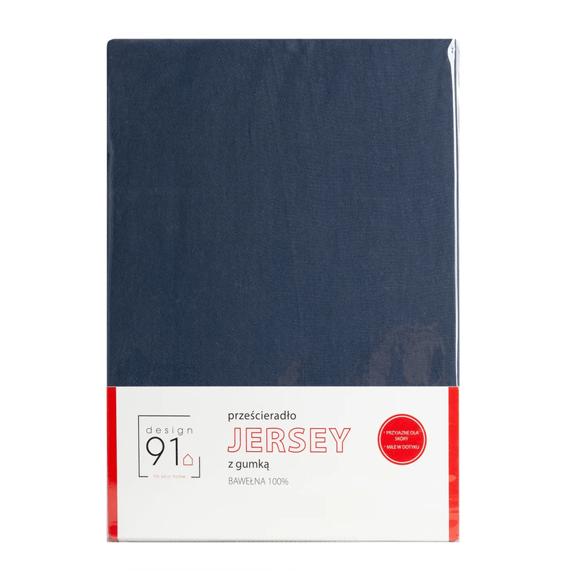 Casa si Gradina - Textile si covoare - Lenjerii de pat - Cearceafuri de pat - Cearsaf JERSEY de bumbac cu banda elastica, greutate 125 g/m2, 90 x 200 x 25 cm, bleumarin - Infinity.ro