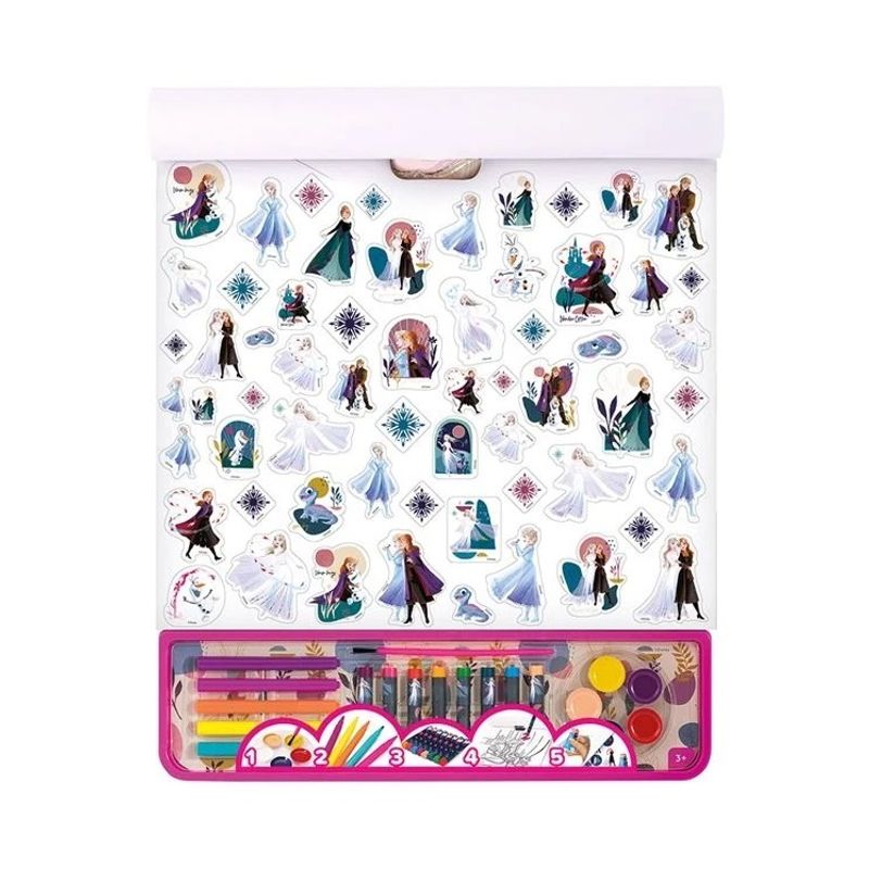 Jucarii, Copii si Bebe - Jucarii si jocuri - Jucarii & jocuri educative - Seturi pictura si desen - Set de Colorat Bloc mare, Frozen, 5 in 1, 3ani+, 35x1x42cm - Infinity.ro
