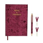 Carti si Birotica - Papetarie - Agende si calendare - Agende si carnete - Set de Birou cu Carnet Catifelat, Pix si 2 Agrafe, 4 Bucati, 18x2x22cm - Infinity.ro