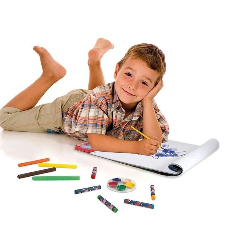 Jucarii, Copii si Bebe - Jucarii si jocuri - Jucarii & jocuri educative - Seturi pictura si desen - Set de Colorat Bloc mare, model Sonic, 5 in 1 cu Accesorii, 3ani+, 35x1x42 cm - Infinity.ro