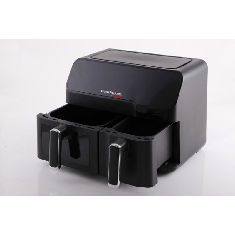 Electronice si Electrocasnice - Electrocasnice bucatarie - Aparate de gatit & desert - Friteuze - Friteuza cu aer cald dubla CookStation by Techwood CS-927, 5.5L + 3.3L, 2700W, 9 programe, 80 - 200°C - Infinity.ro