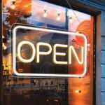 Casa si Gradina - Corpuri si surse de iluminat - Veioze si lampi - Veioze - Lampa LED neon, model cu scris OPEN, cu cablu de 1.8M inclus, 41x23.5 cm, transparent - Infinity.ro