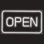 Casa si Gradina - Corpuri si surse de iluminat - Veioze si lampi - Veioze - Lampa LED neon, model cu scris OPEN, cu cablu de 1.8M inclus, 41x23.5 cm, transparent - Infinity.ro