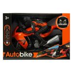 Jucarii, Copii si Bebe - Jucarii si jocuri - Vehicule si jucarii cu telecomanda - Motociclete de jucarie - Motocicleta rotativa cu sofer, cu sunete si lumini, functie bump&go, 31x13x22cm, portocaliu-negru - Infinity.ro